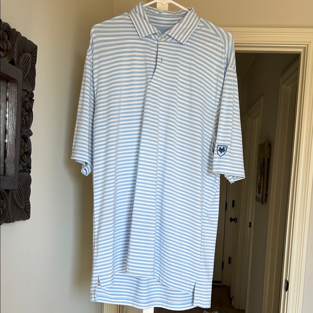 Classic Blue Striped Polo Shirt